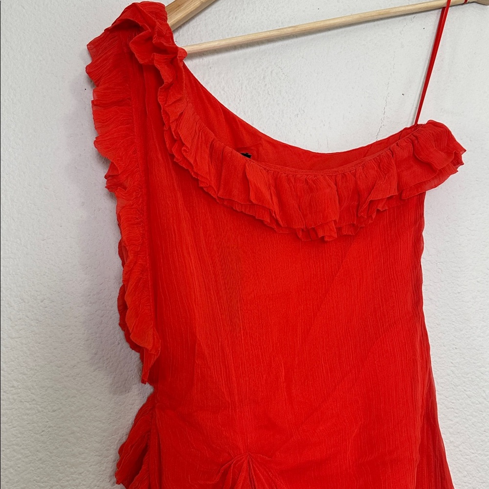 J.‎ Crew Collection One Shoulder Dress Crinkle Chiffon Womens 0 NEW Lined Formal - Picture 4 of 14